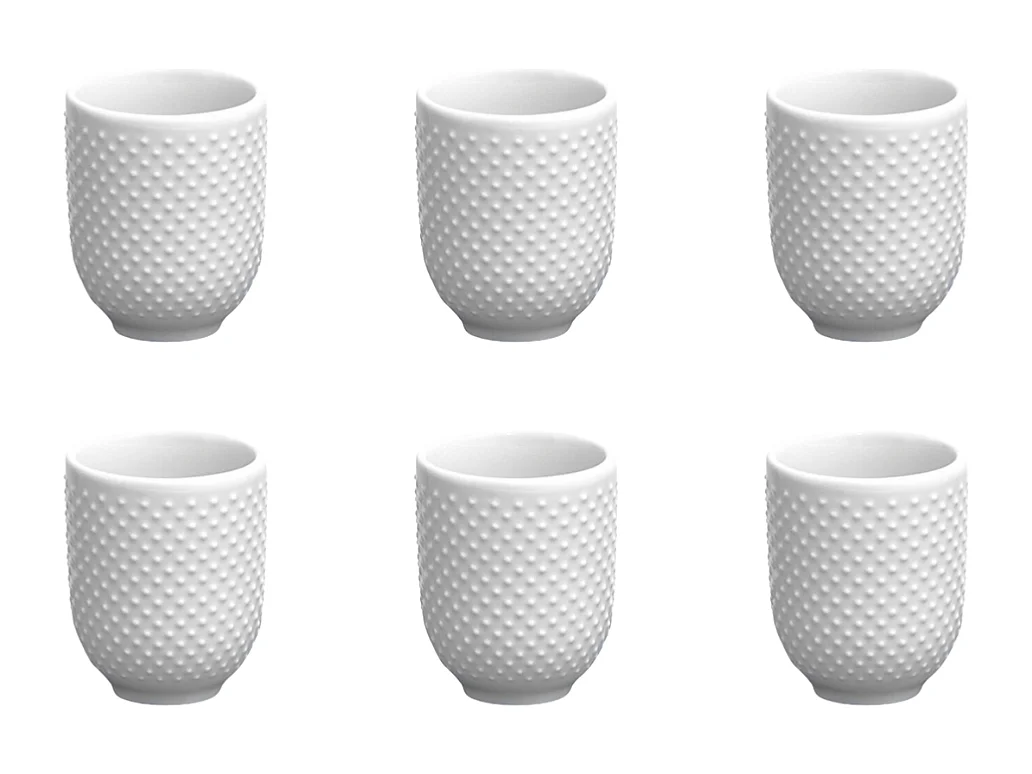 Lot de 6 tasses blanc - "Serenity"