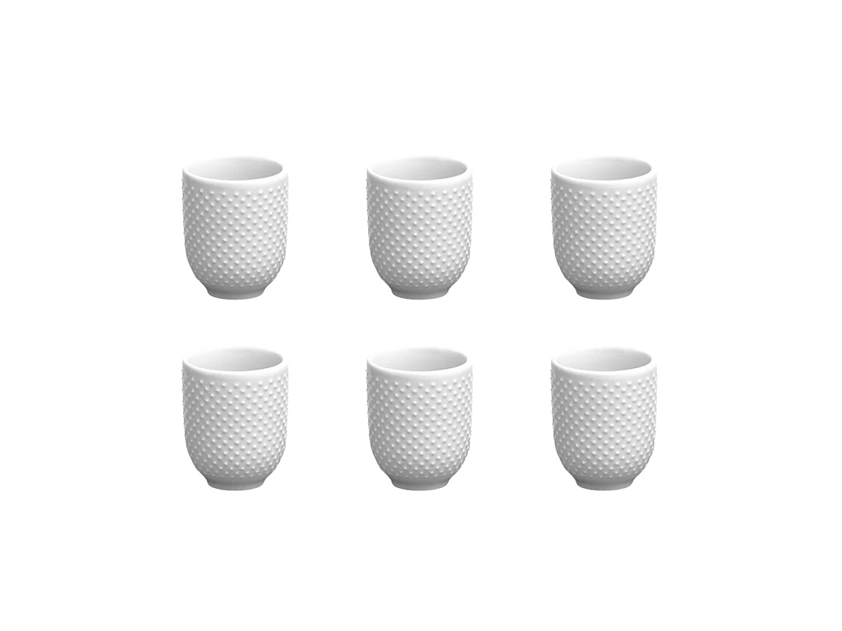 Lot de 6 tasses blanc - "Serenity"