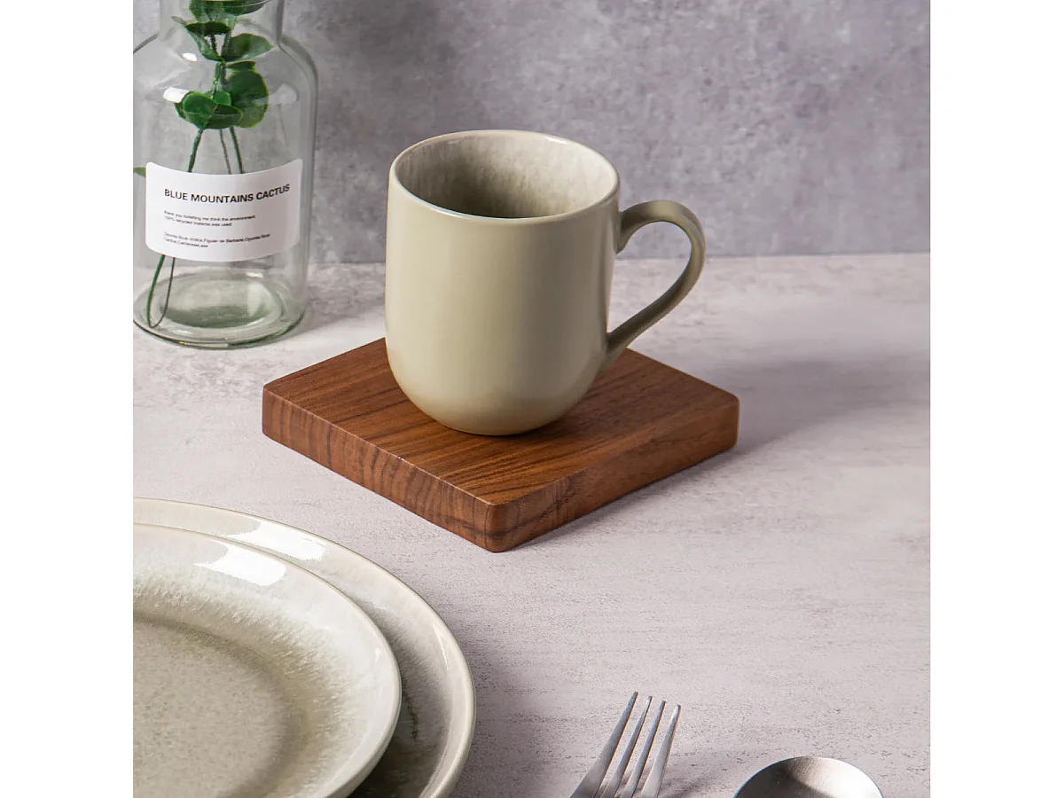 Lot de 2 mugs en grès - Vert - Iris