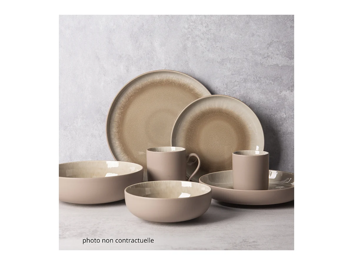 Lot de 6 bols taupe - "Iris"