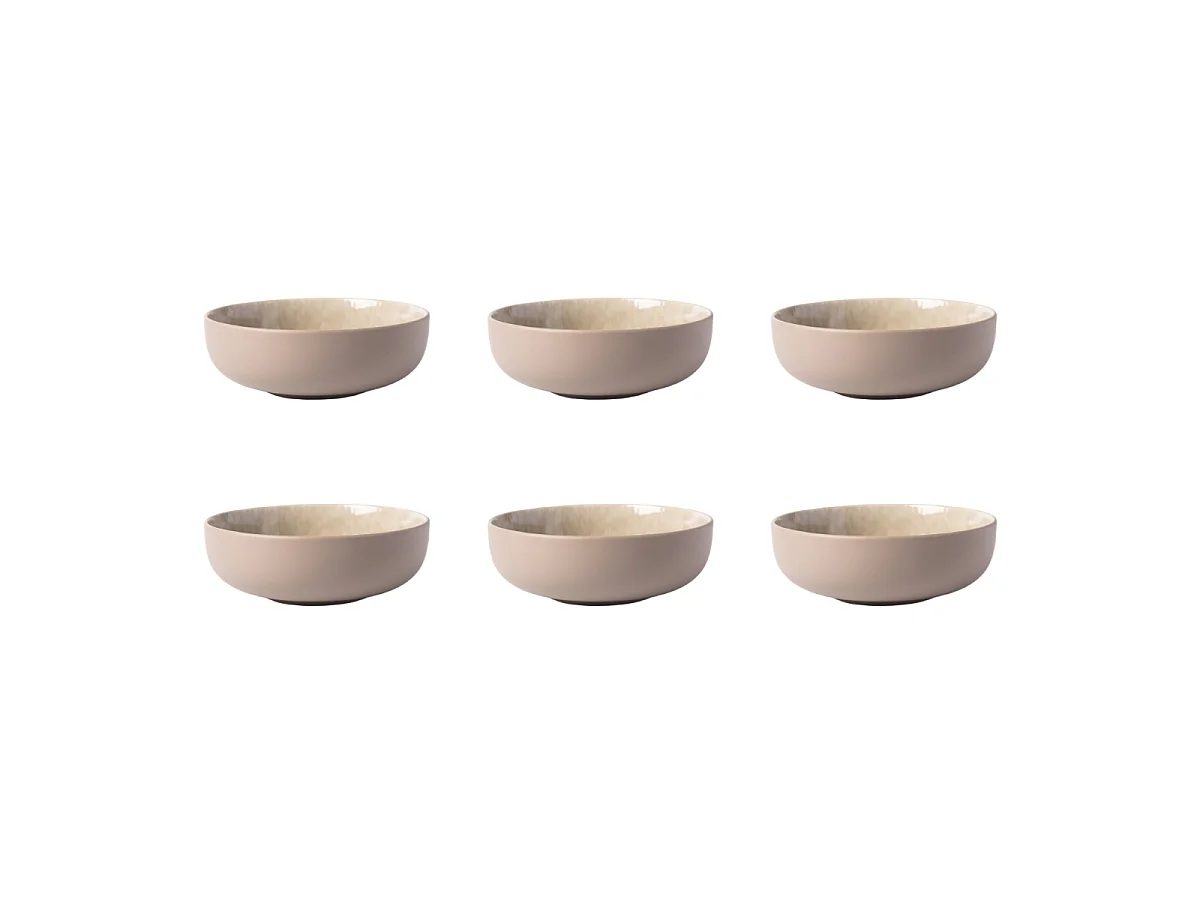 Lot de 6 bols taupe - "Iris"