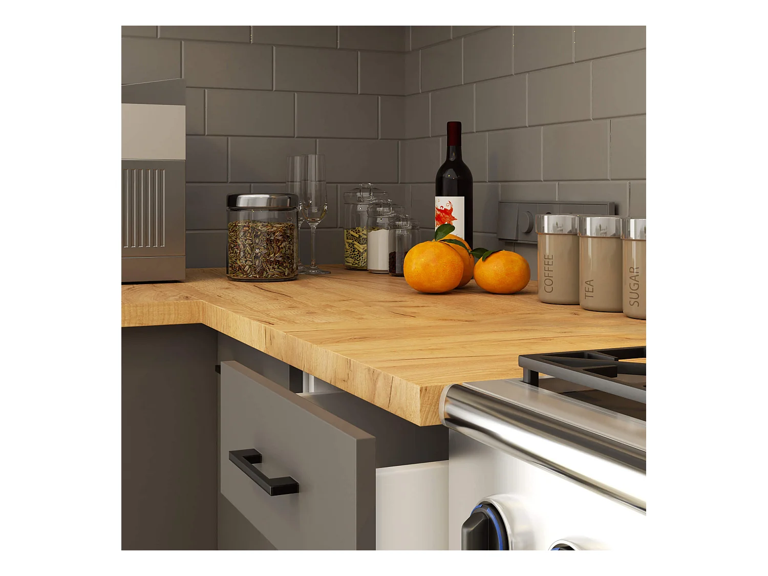 Plan de travail pour la cuisine basse AKORD S80 OLIWIA Chêne Craft 80 cm couleur Chêne Craft 80x60x3,2 cm