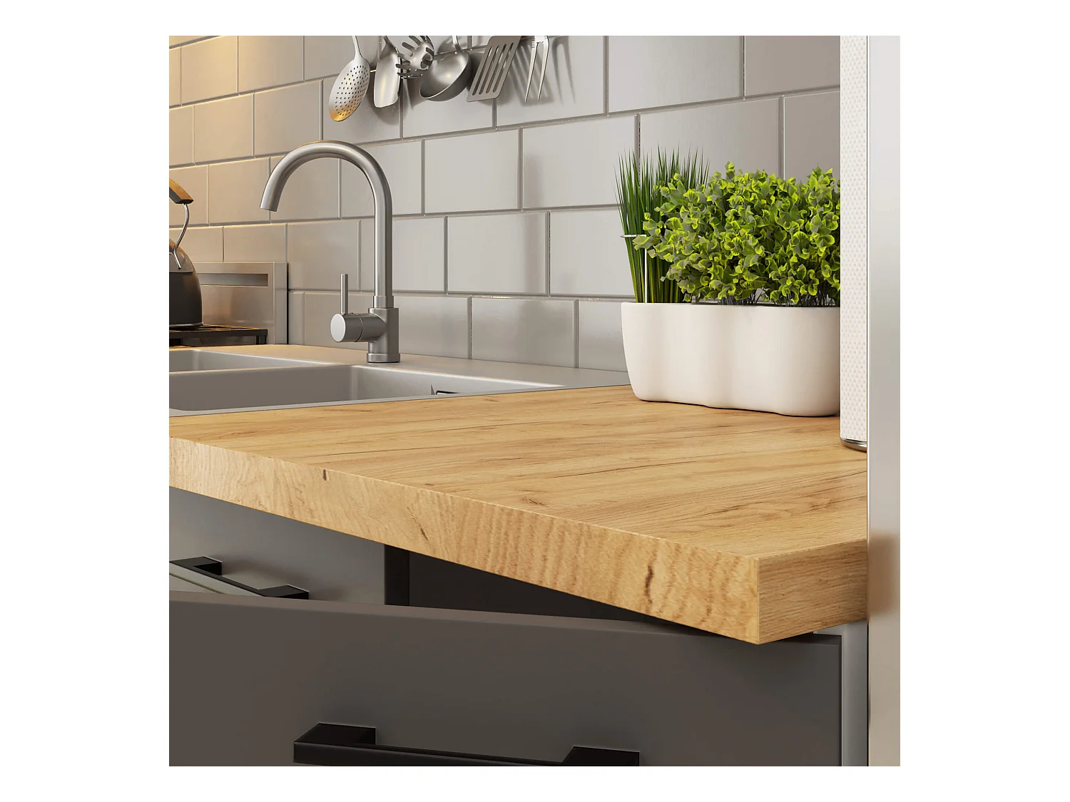 Plan de travail pour la cuisine basse AKORD S80 OLIWIA Chêne Craft 80 cm couleur Chêne Craft 80x60x3,2 cm