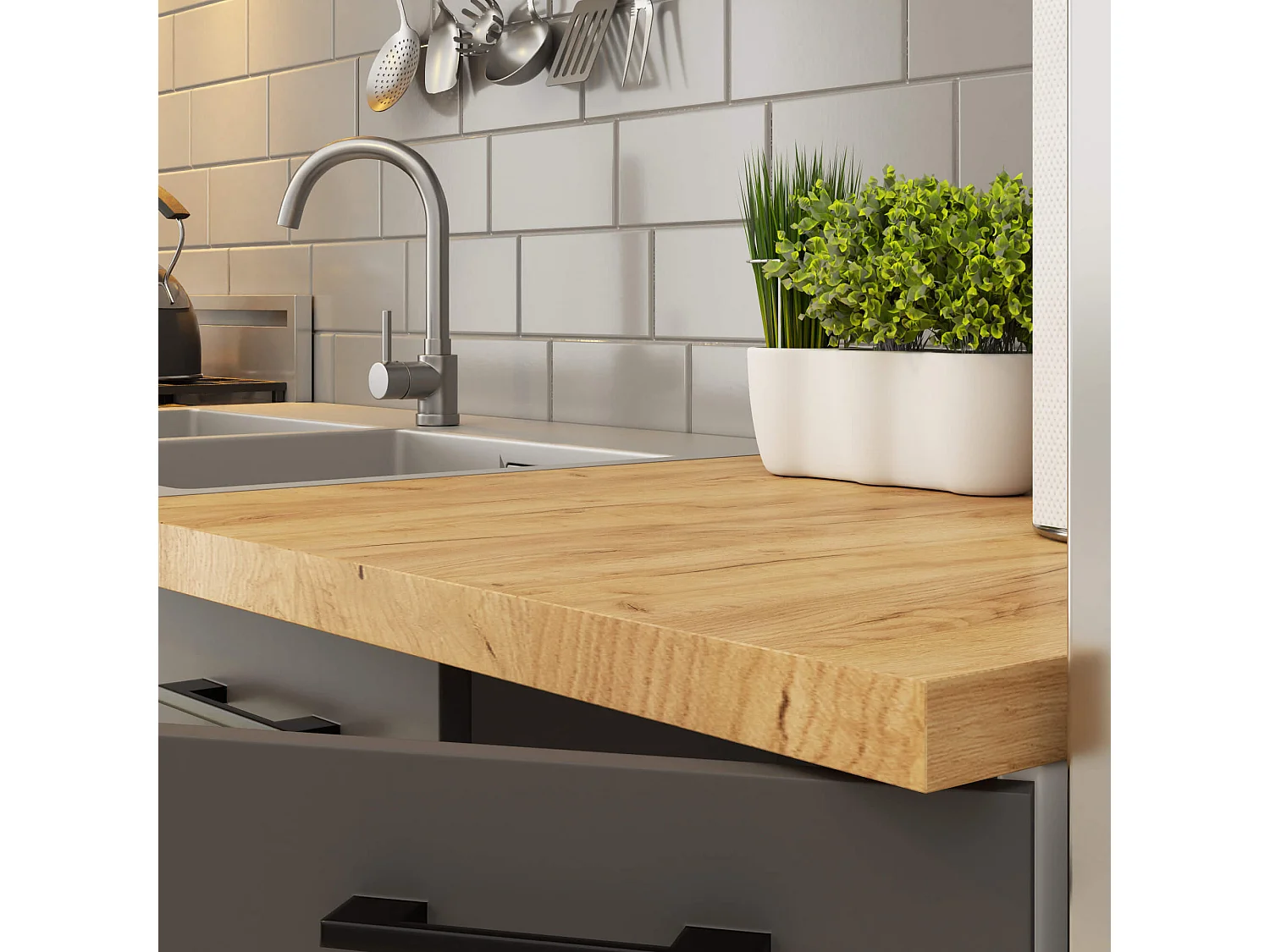 Plan de travail pour la cuisine basse AKORD S80 OLIWIA Chêne Craft 80 cm couleur Chêne Craft 80x60x3,2 cm