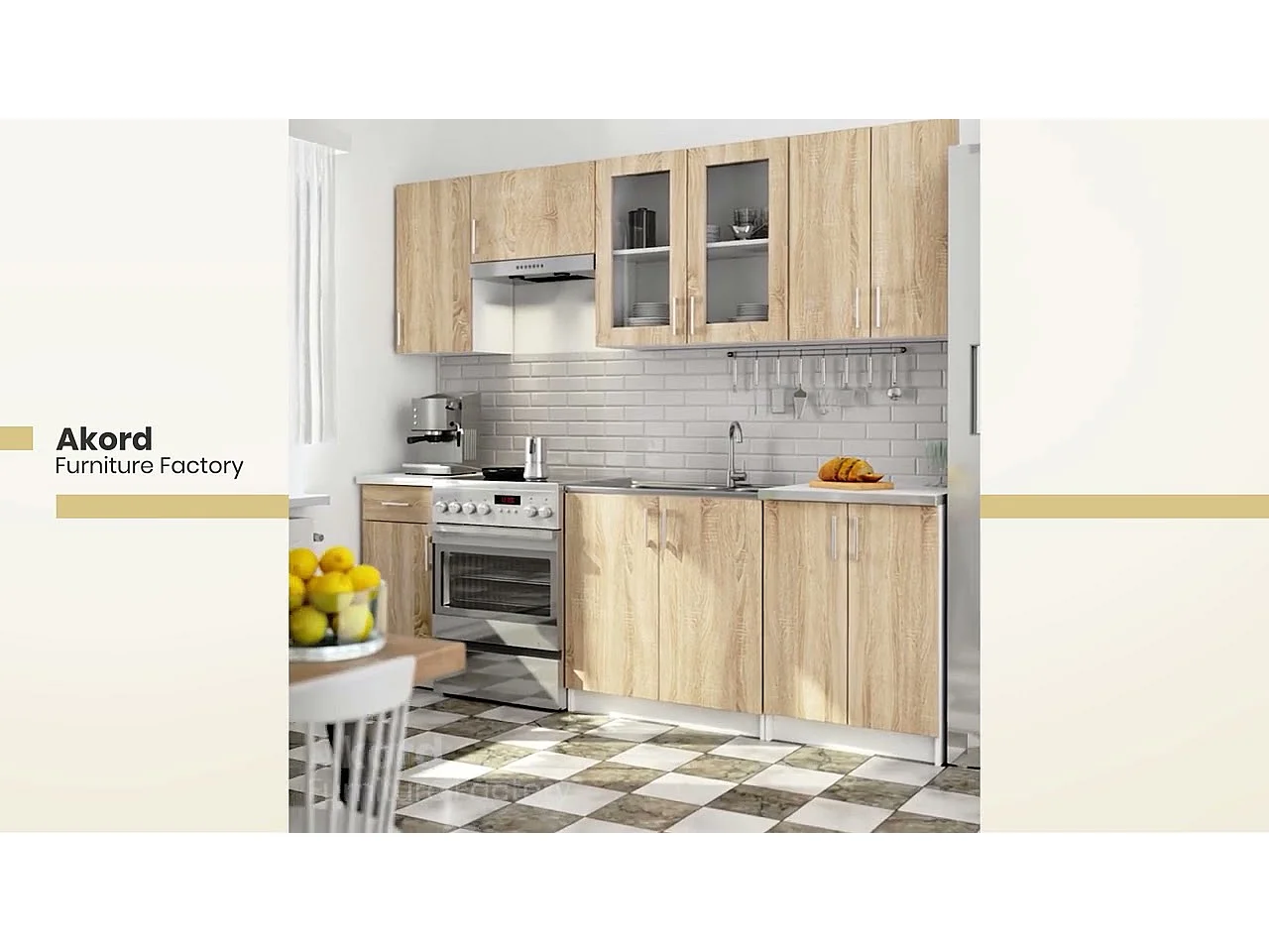 Plan de travail pour la cuisine basse AKORD S80 OLIWIA Chêne Craft 80 cm couleur Chêne Craft 80x60x3,2 cm