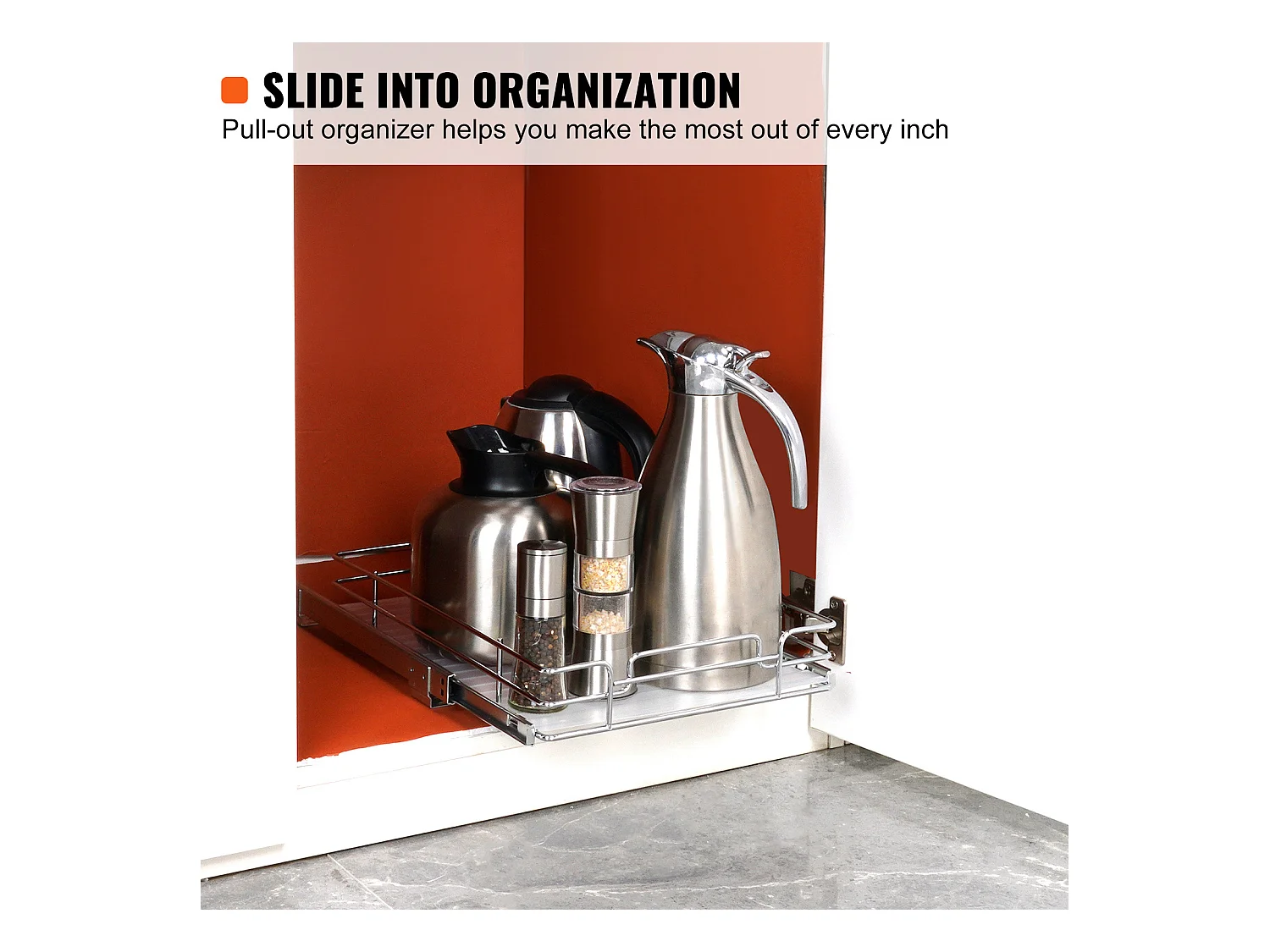 Rangement sous Évier SucceBuy, Panier de Tiroir en Fil Métallique sous l'Évier, 279 x 533mm