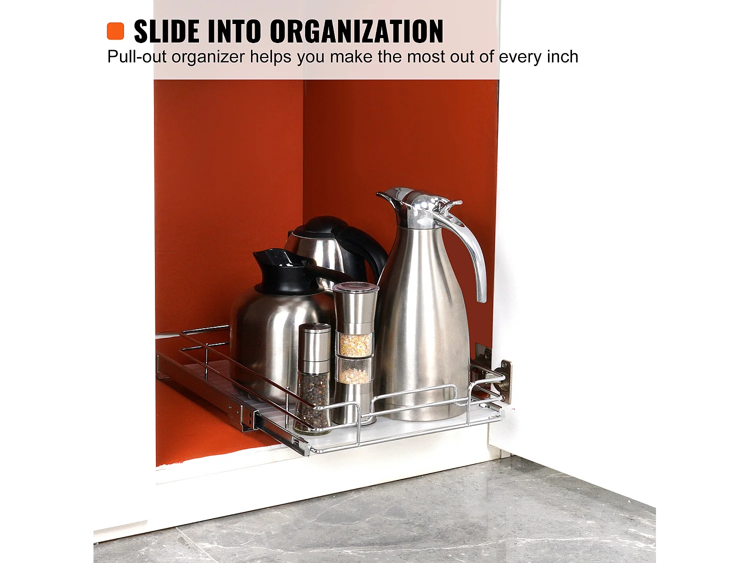 Rangement sous Évier SucceBuy, Panier de Tiroir en Fil Métallique sous l'Évier, 279 x 533mm