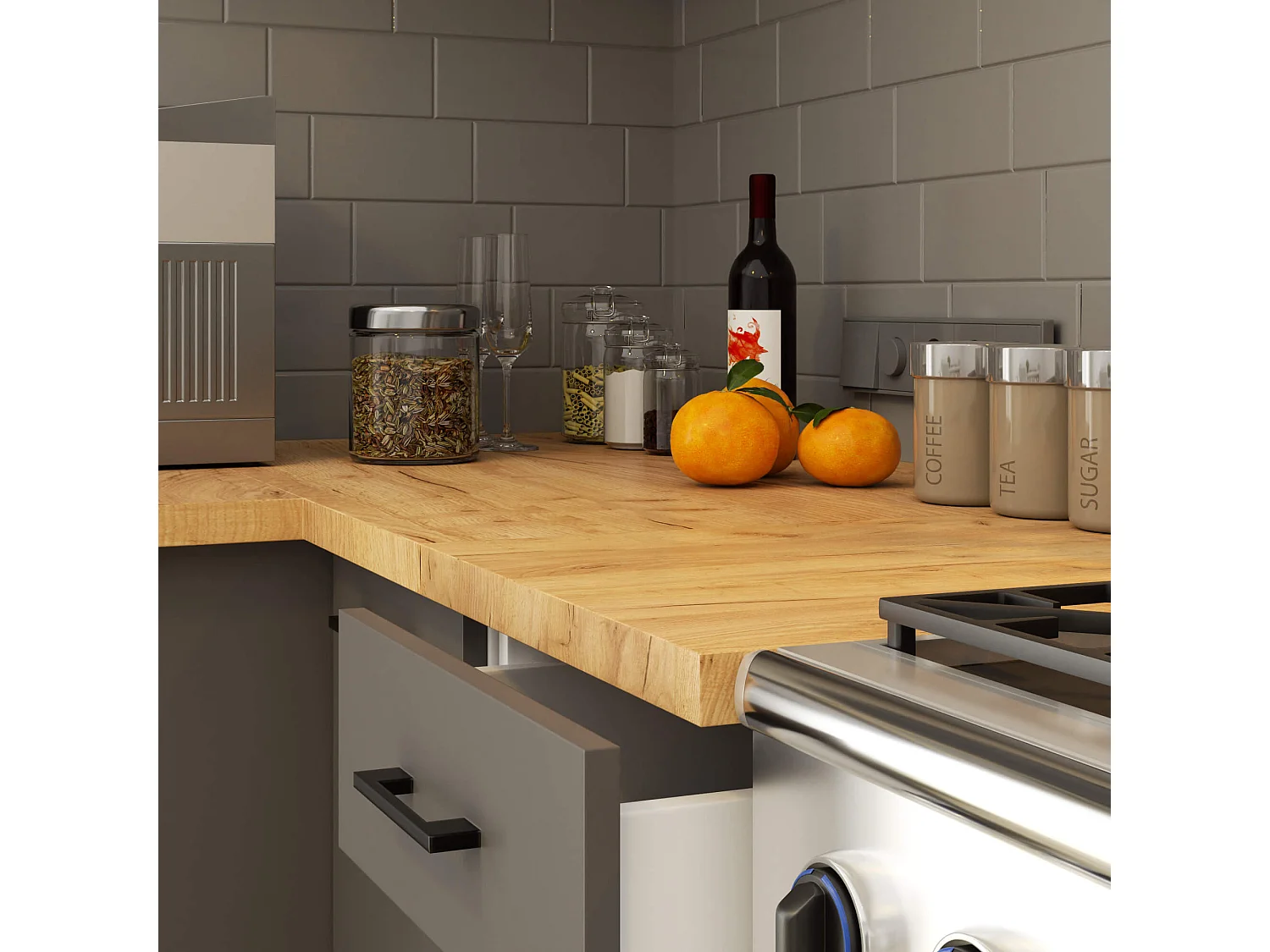 Plan de travail pour la cuisine basse AKORD S60 OLIWIA Chêne Craft 60 cm couleur Chêne Craft 60x60x3,2 cm