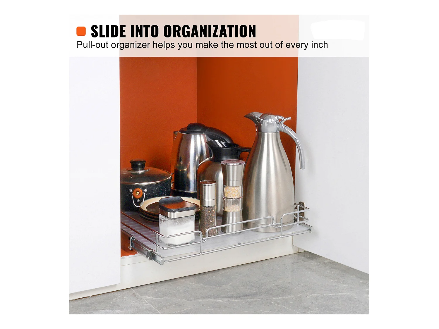 Rangement sous Évier SucceBuy, Panier de Tiroir en Fil Métallique sous l'Évier, 431 x 533 mm