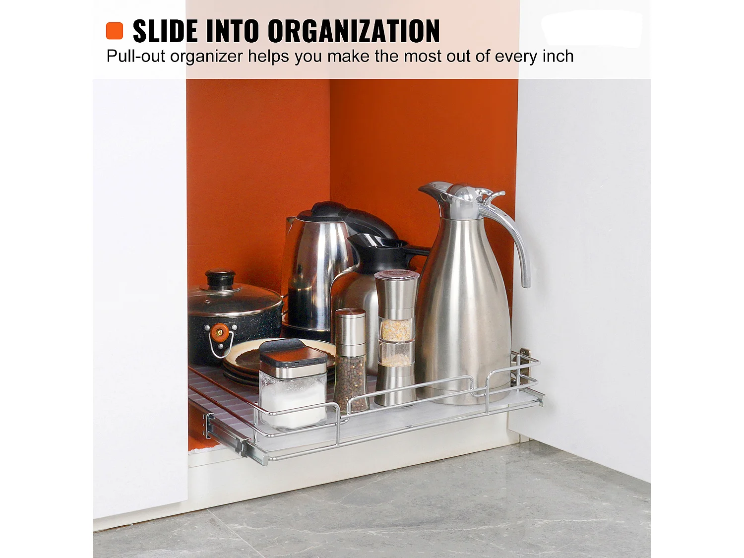 Rangement sous Évier SucceBuy, Panier de Tiroir en Fil Métallique sous l'Évier, 431 x 533 mm