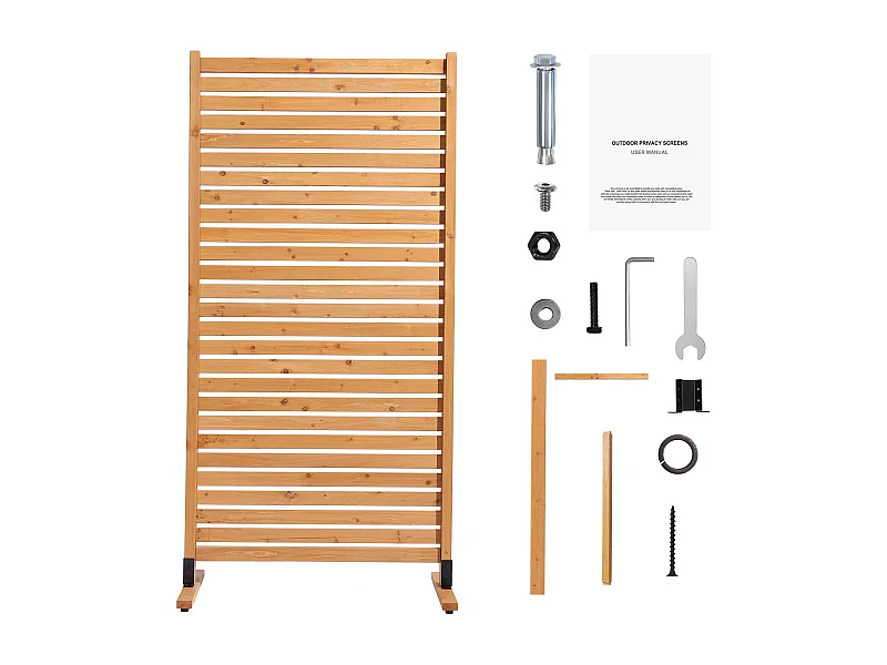 Privacy Schermen SucceBuy Vrijstaand Houten Privacy Scherm voor Buiten, 91.44 x 185.42 cm