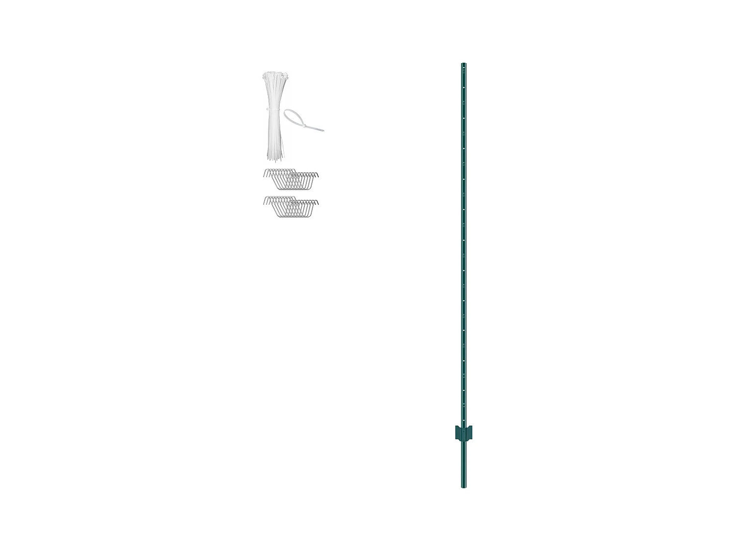 Cloture en Metal Piquets SucceBuy Lot de 10 Poteaux de Clôture en T Verts de 213.36 cm