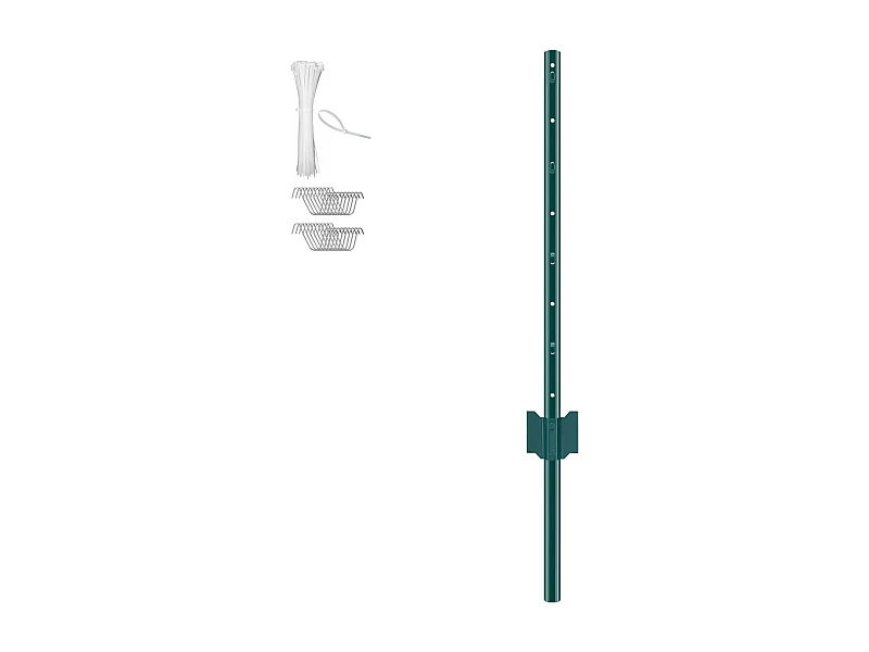 Cloture en Metal Piquets SucceBuy Lot de 10 Poteaux de Clôture en Métal Robuste de 91.44 cm, Vert