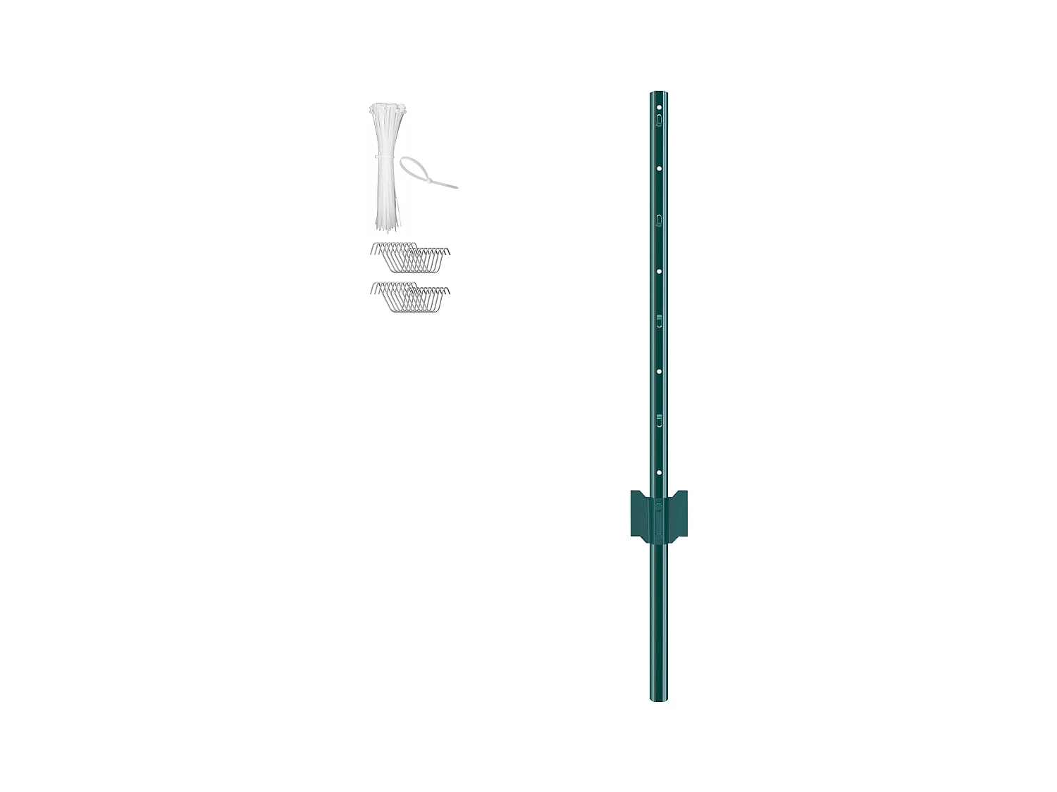 Cloture en Metal Piquets SucceBuy Lot de 10 Poteaux de Clôture en Métal Robuste de 91.44 cm, Vert