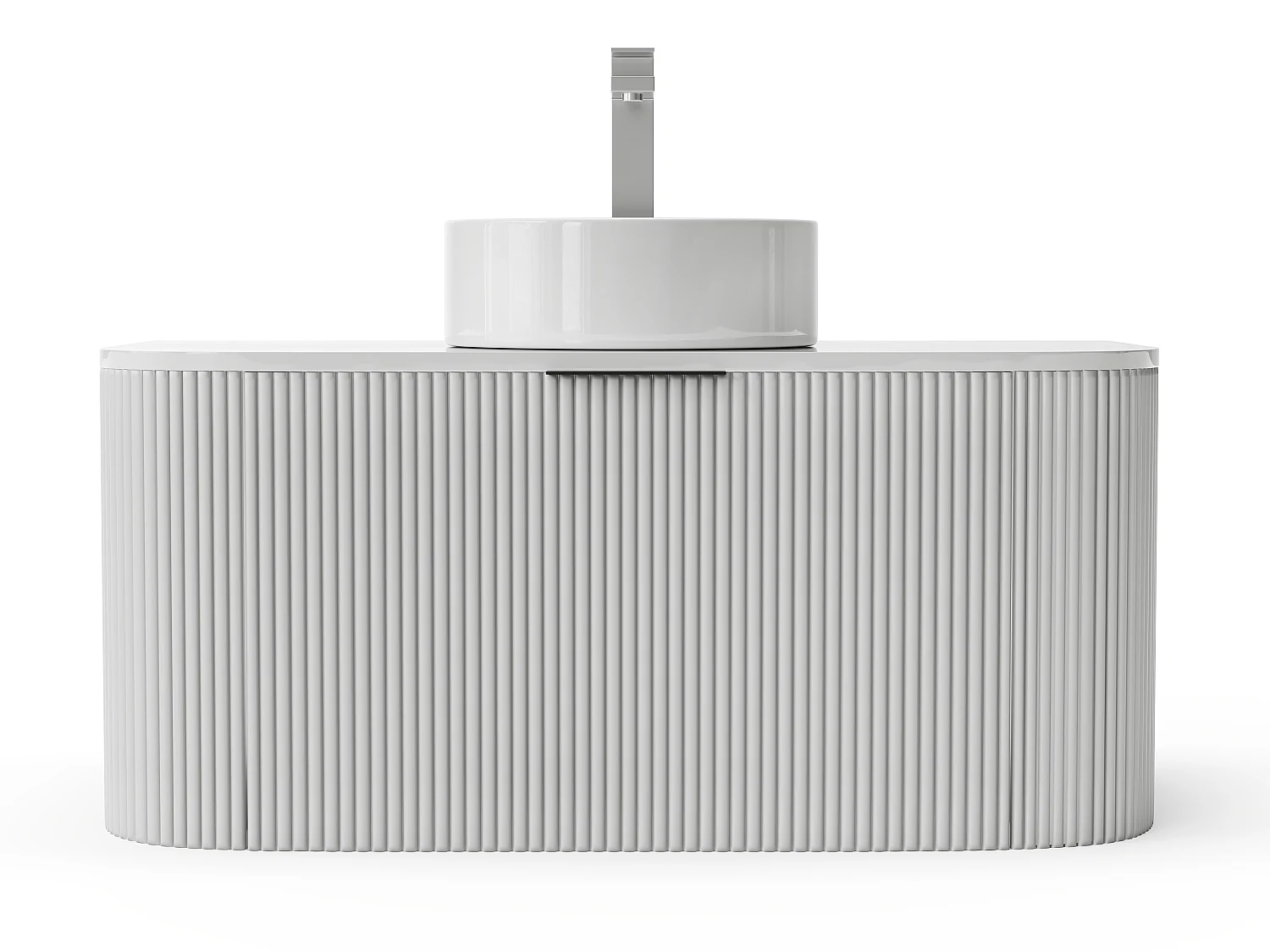 Mueble de baño flotante con lavabo sobre encimera - Blanco mate - 100 cm - LOMERI