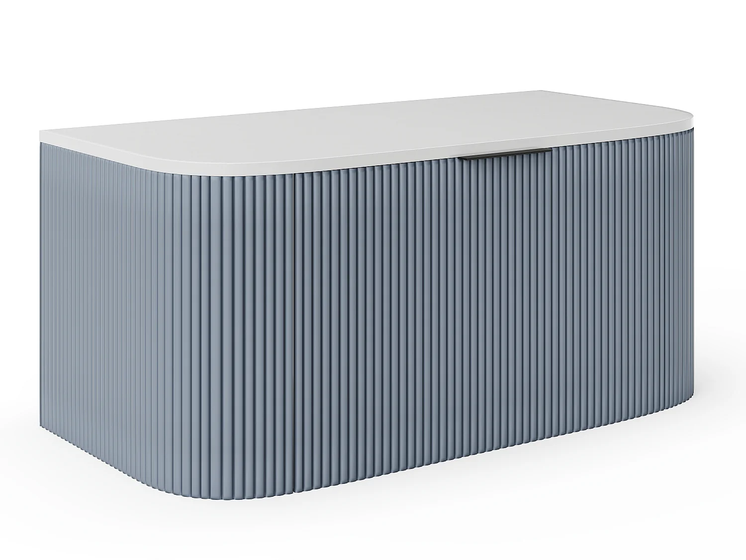 Mueble de baño flotante con lavabo encastrado - Azul mate - 100 cm - LOMERI