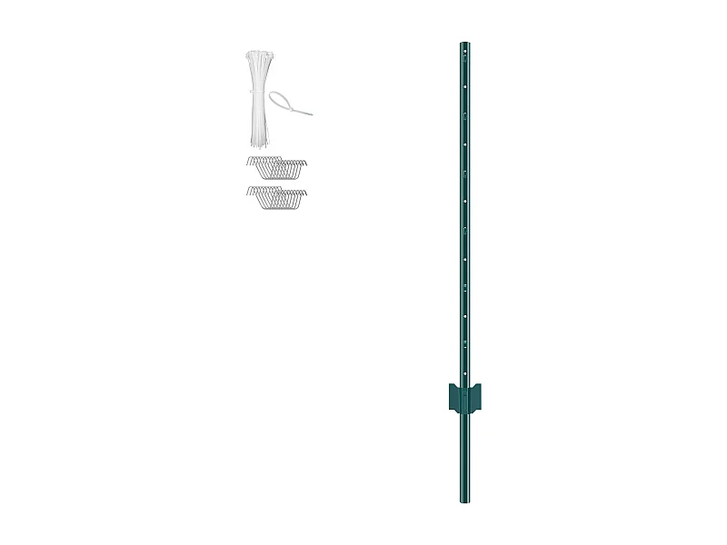 Metalen Paaltjeshek SucceBuy 121.92 cm Hek T-Palen, 10 Stuks Zware Metalen Hekpalen, Groen