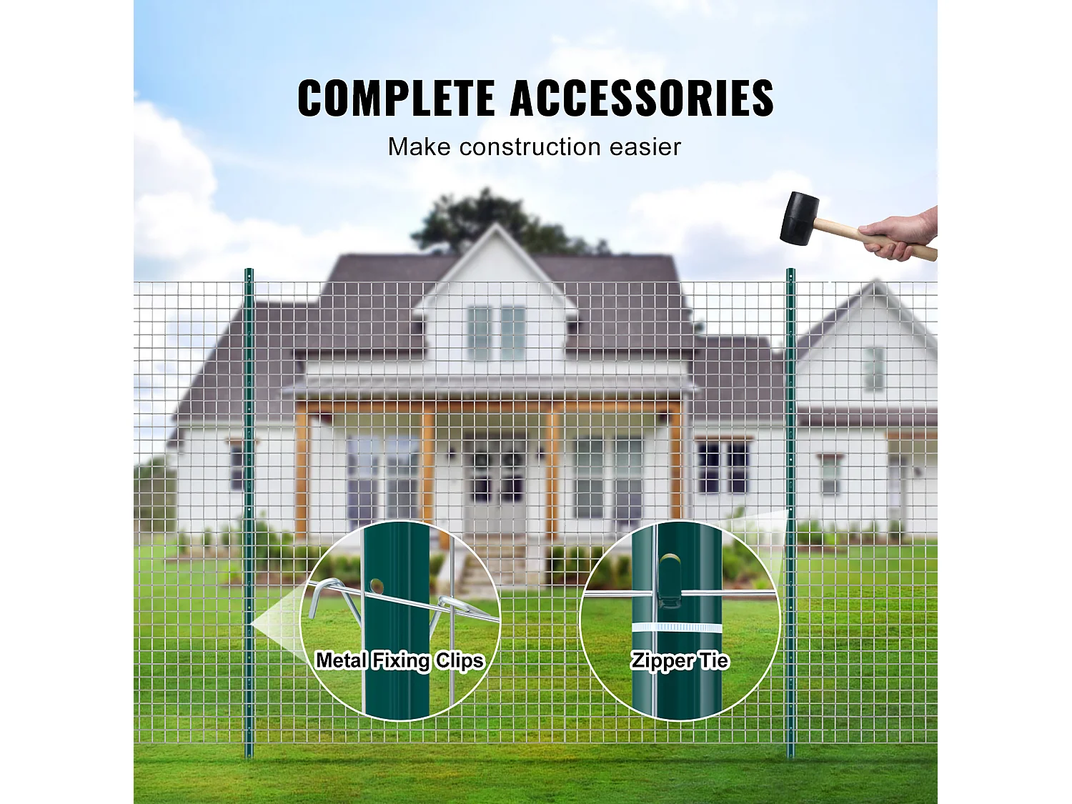 Cloture en Metal Piquets SucceBuy Lot de 10 Poteaux de Clôture en T Verts de 182.88 cm