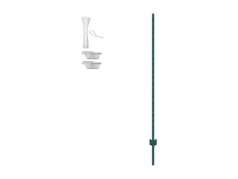 Cloture en Metal Piquets SucceBuy Lot de 10 Poteaux de Clôture en T Verts de 182.88 cm