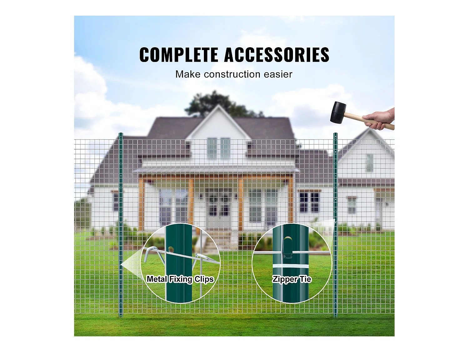 Cloture en Metal Piquets SucceBuy 152.4 cm T-Post 10 Pack Stakes de Clôture en Métal Robustes pour Jardin, Vert