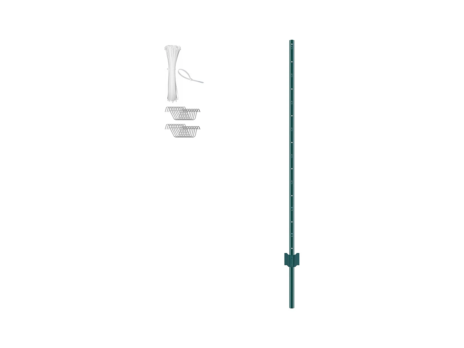 Lattenzaun aus Metall SucceBuy 152.4 cm T-Pfosten, 10er-Packung, Robuste Zaunpfähle aus Metall für den Garten, Grün
