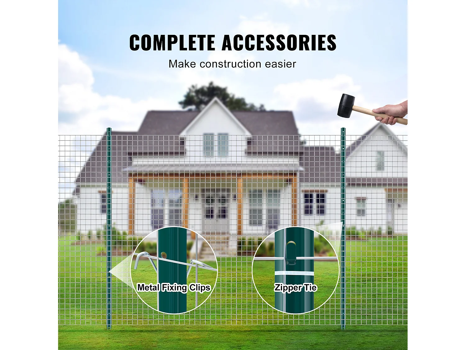 Cloture en Metal Piquets SucceBuy 152.4 cm T-Post 10 Pack Stakes de Clôture en Métal Robustes pour Jardin, Vert