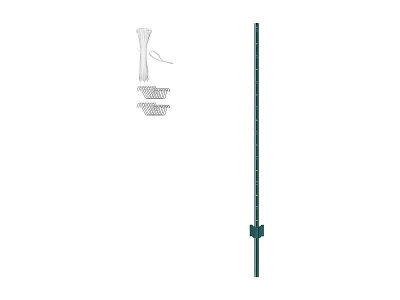 Cloture en Metal Piquets SucceBuy 152.4 cm T-Post 10 Pack Stakes de Clôture en Métal Robustes pour Jardin, Vert