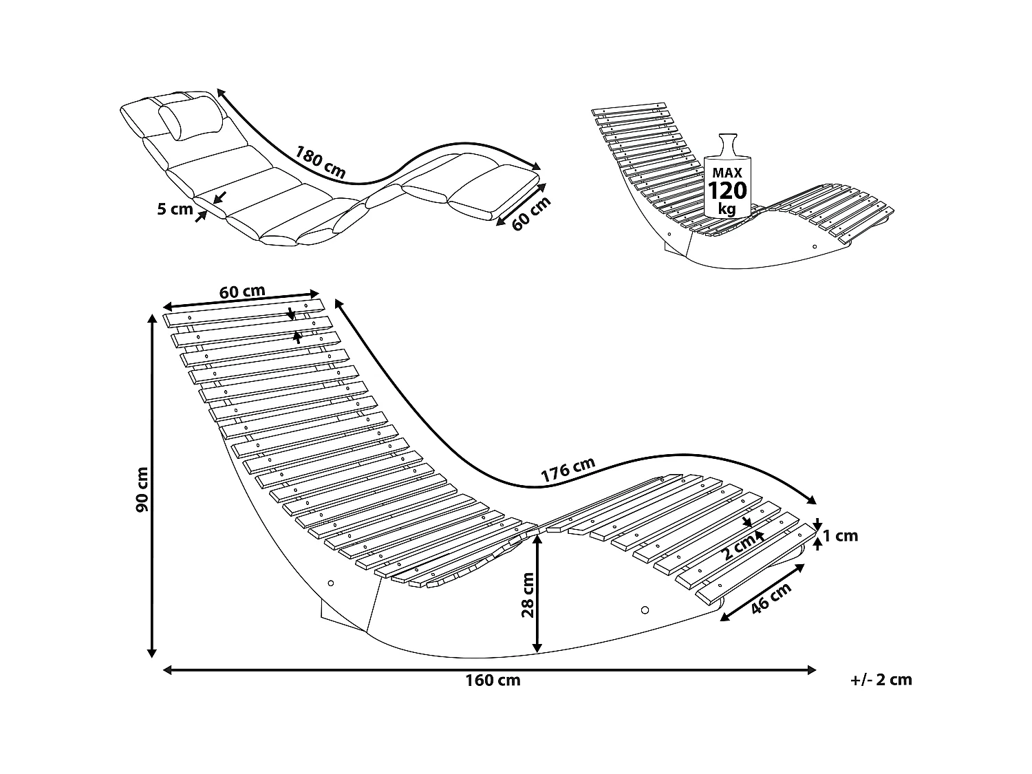 Transat avec coussin BRESCIA PREMIUM Acacia Rouge