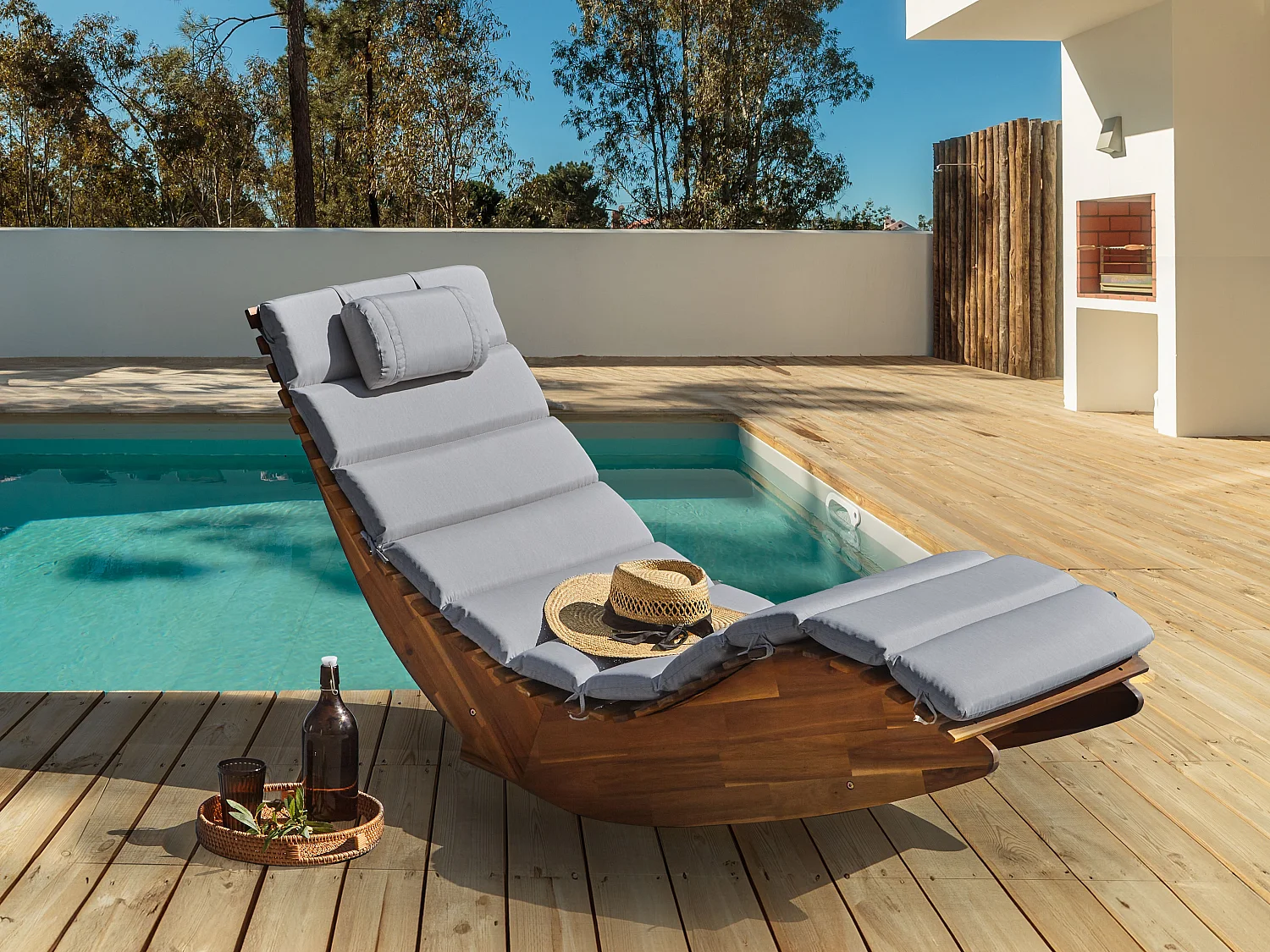 Transat avec coussin BRESCIA PREMIUM Acacia Mélange de gris