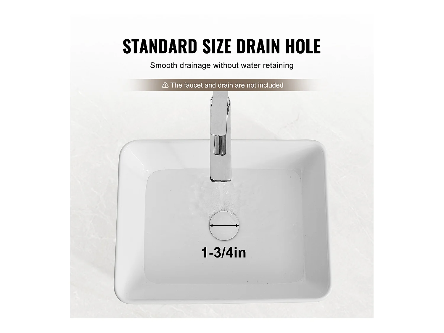 Lavabo de Salle de Bain SucceBuy, 48 x 37 cm, Blanc Moderne , pour Salle de Bain, Hôtel, Toilettes, Camping-Car