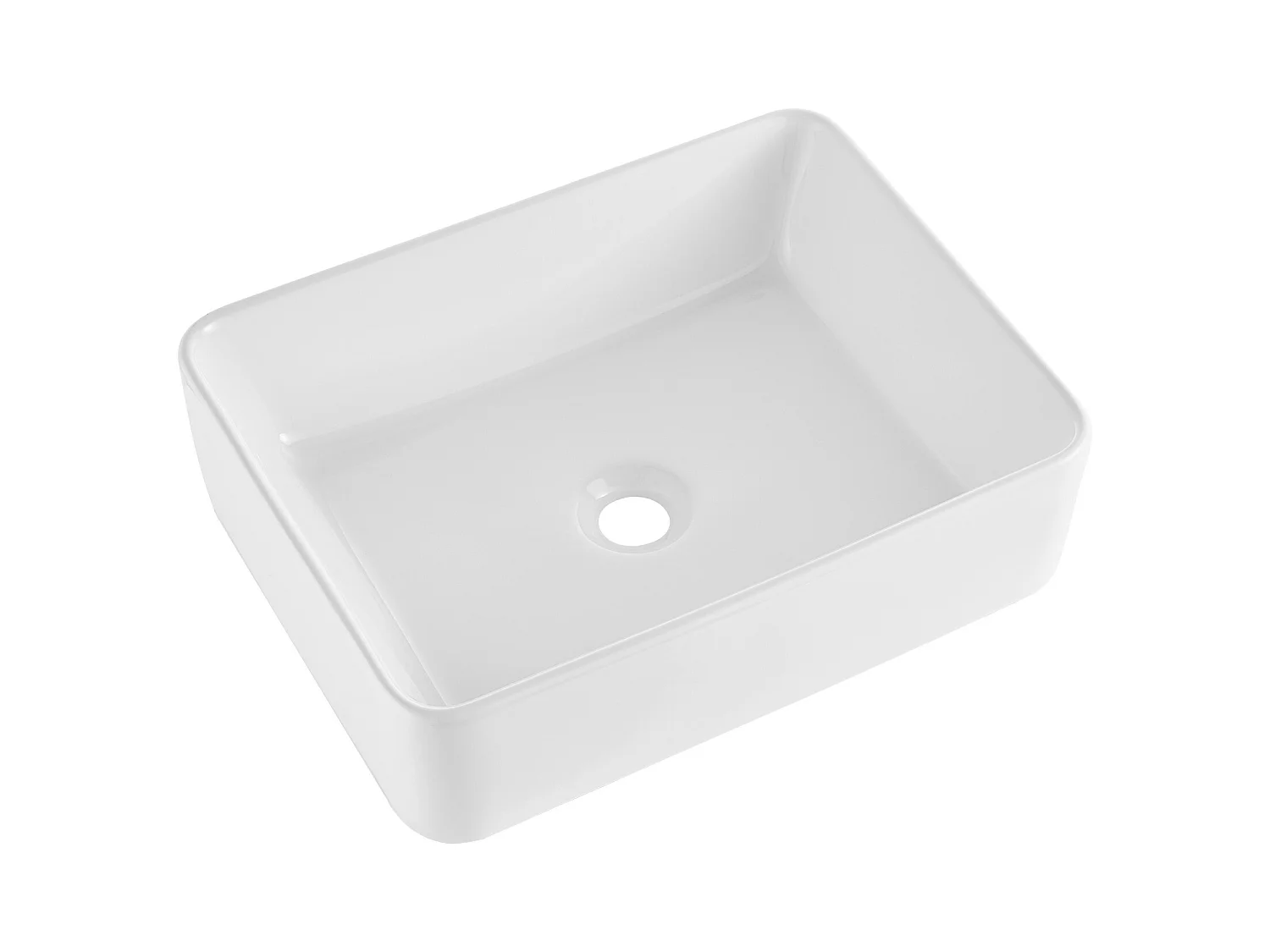 Lavabo de Salle de Bain SucceBuy, 48 x 37 cm, Blanc Moderne , pour Salle de Bain, Hôtel, Toilettes, Camping-Car