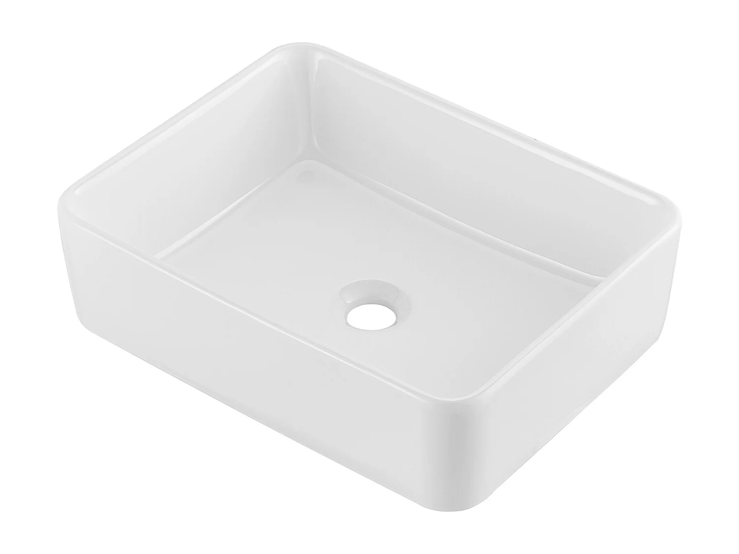 Lavabo de Salle de Bain SucceBuy, 48 x 37 cm, Blanc Moderne , pour Salle de Bain, Hôtel, Toilettes, Camping-Car