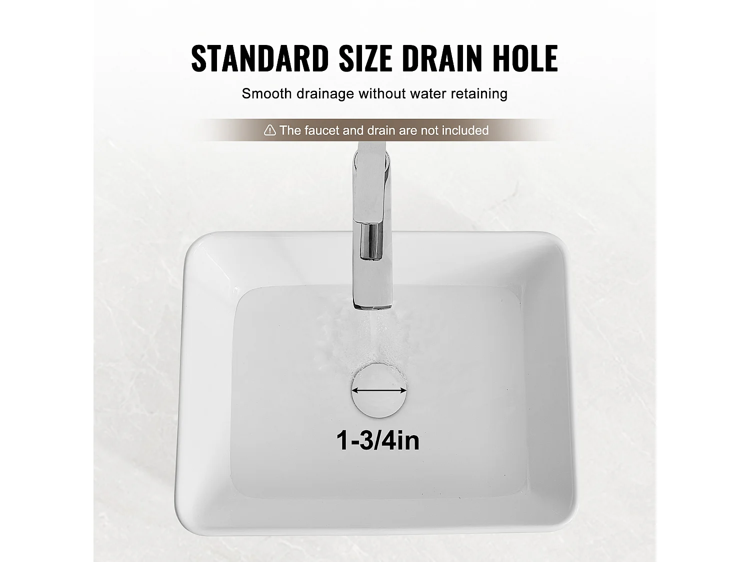 Lavabo de Salle de Bain SucceBuy, 48 x 37 cm, Blanc Moderne , pour Salle de Bain, Hôtel, Toilettes, Camping-Car