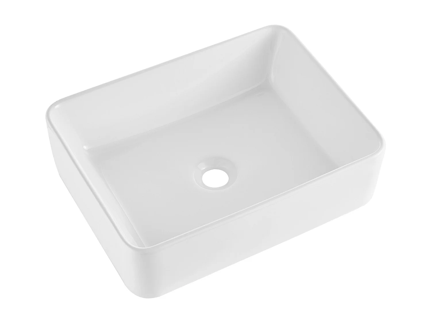 Lavabo de Salle de Bain SucceBuy, 48 x 37 cm, Blanc Moderne , pour Salle de Bain, Hôtel, Toilettes, Camping-Car