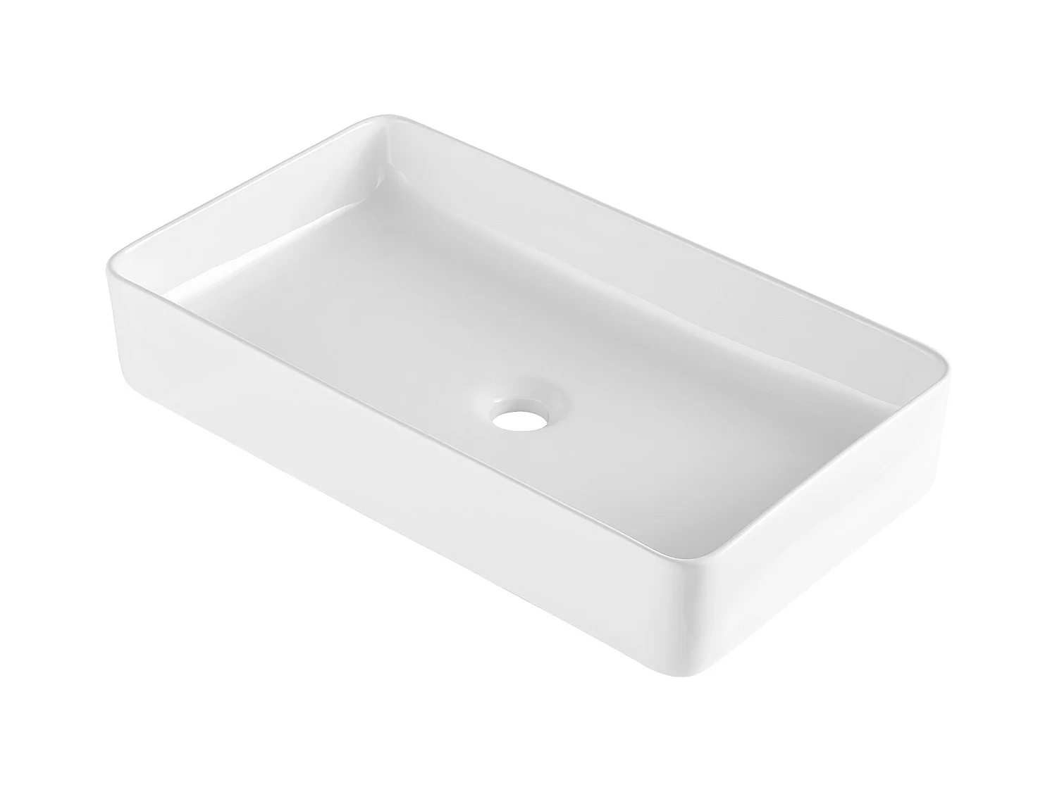 Lavabo de Salle de Bain SucceBuy, 61 x 35 cm, Blanc Moderne, pour Salle de Bain, Hôtel, Toilettes, Camping-Car