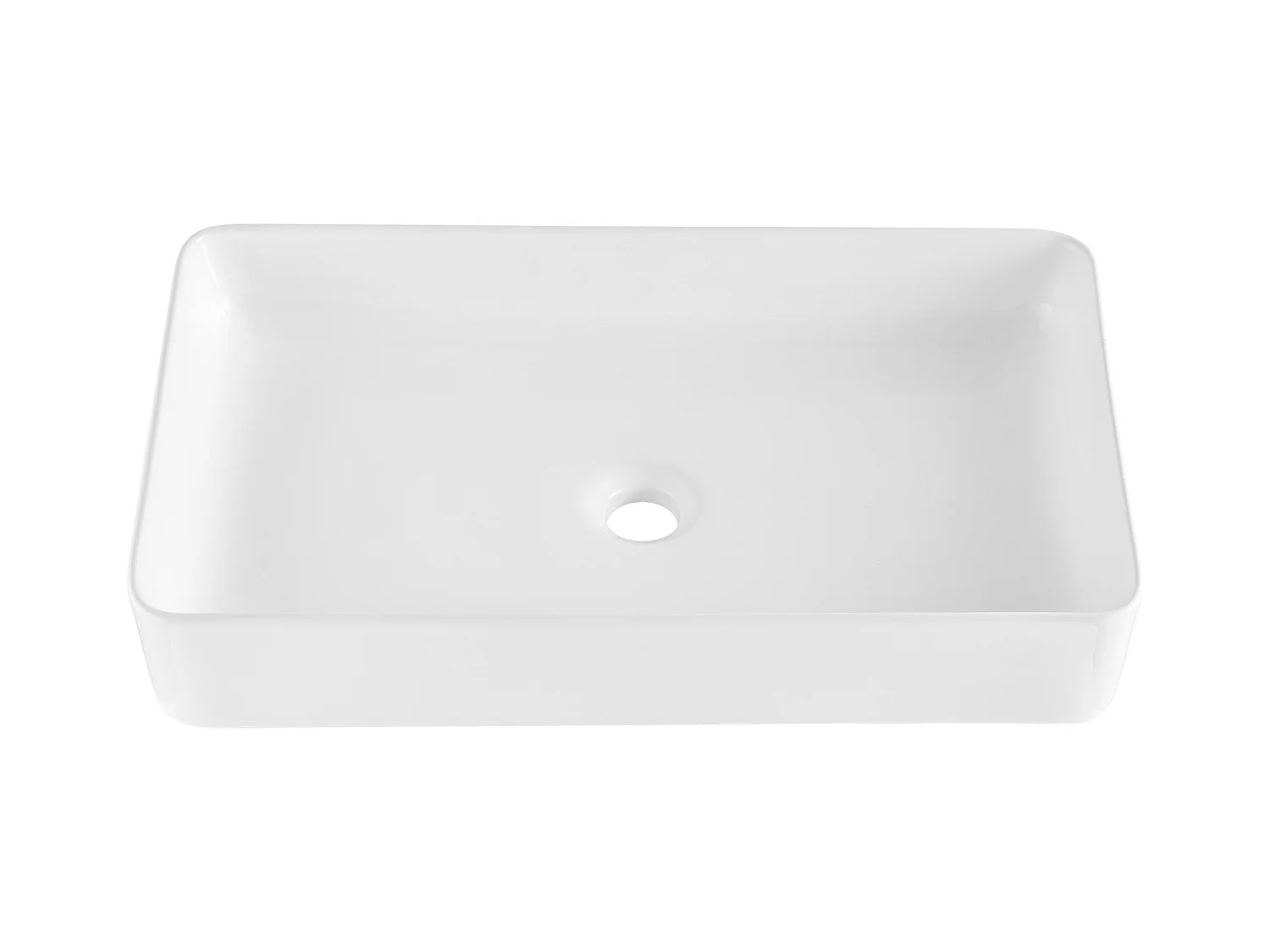 Lavabo de Salle de Bain SucceBuy, 61 x 35 cm, Blanc Moderne, pour Salle de Bain, Hôtel, Toilettes, Camping-Car