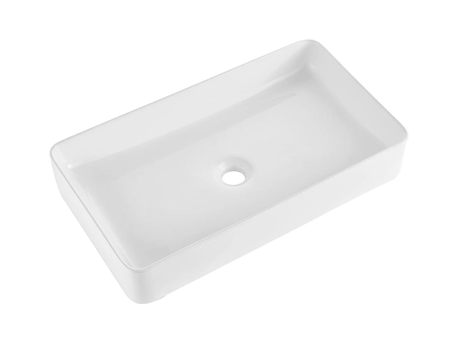 Lavabo de Salle de Bain SucceBuy, 61 x 35 cm, Blanc Moderne, pour Salle de Bain, Hôtel, Toilettes, Camping-Car