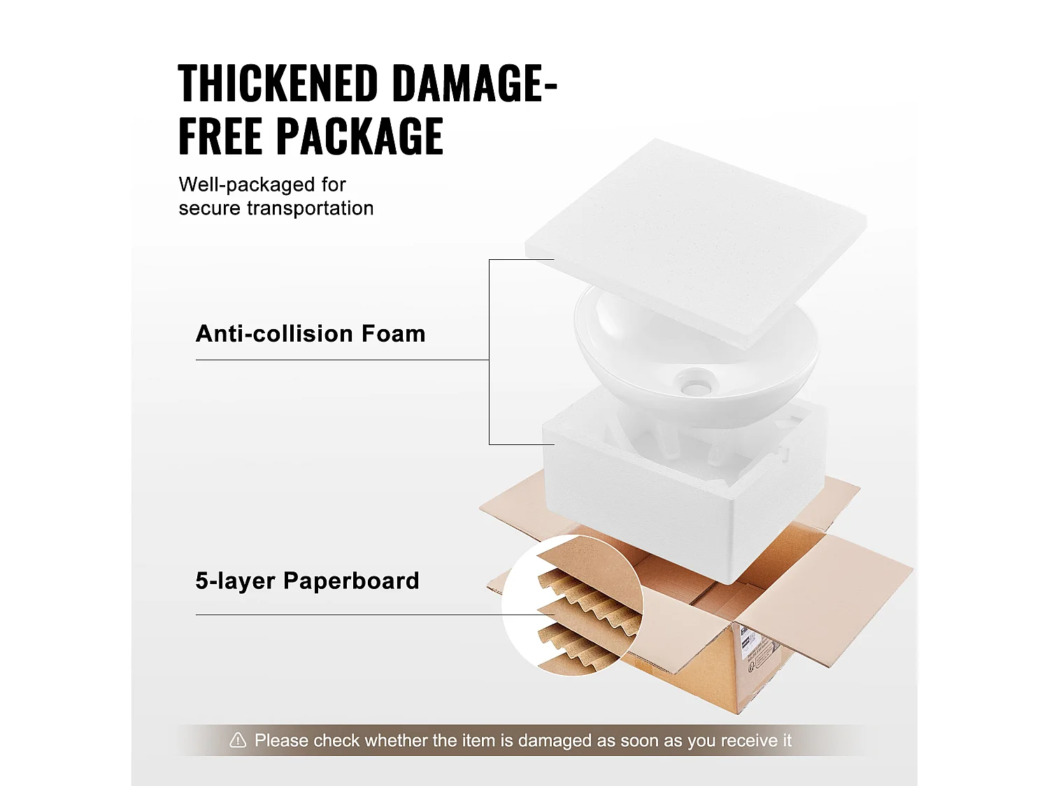 Lavabo de Salle de Bain SucceBuy, 41 x 34 cm, Blanc Moderne, pour Salle de Bain, Hôtel, Toilettes, Camping-Car