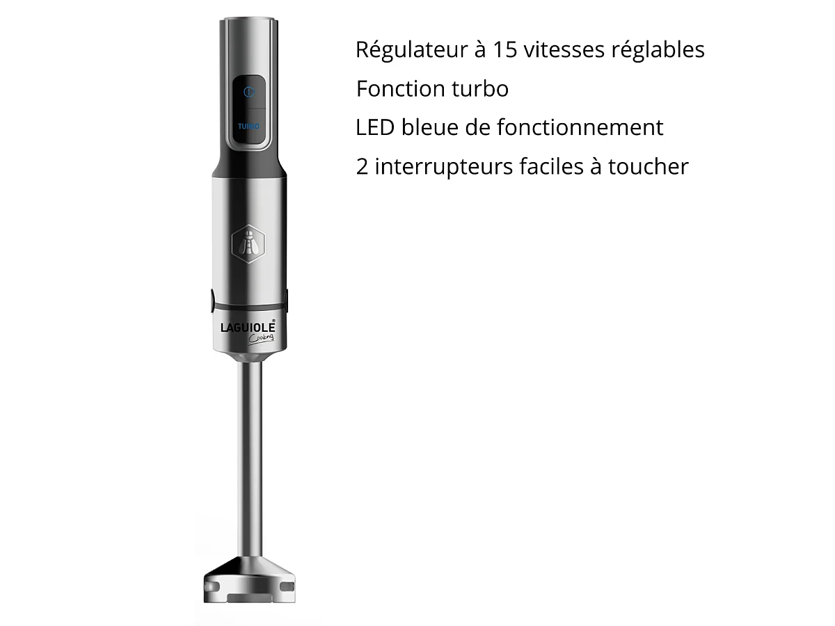 Mixeur plongeant 1200W - 10 pièces - 15 vitesses