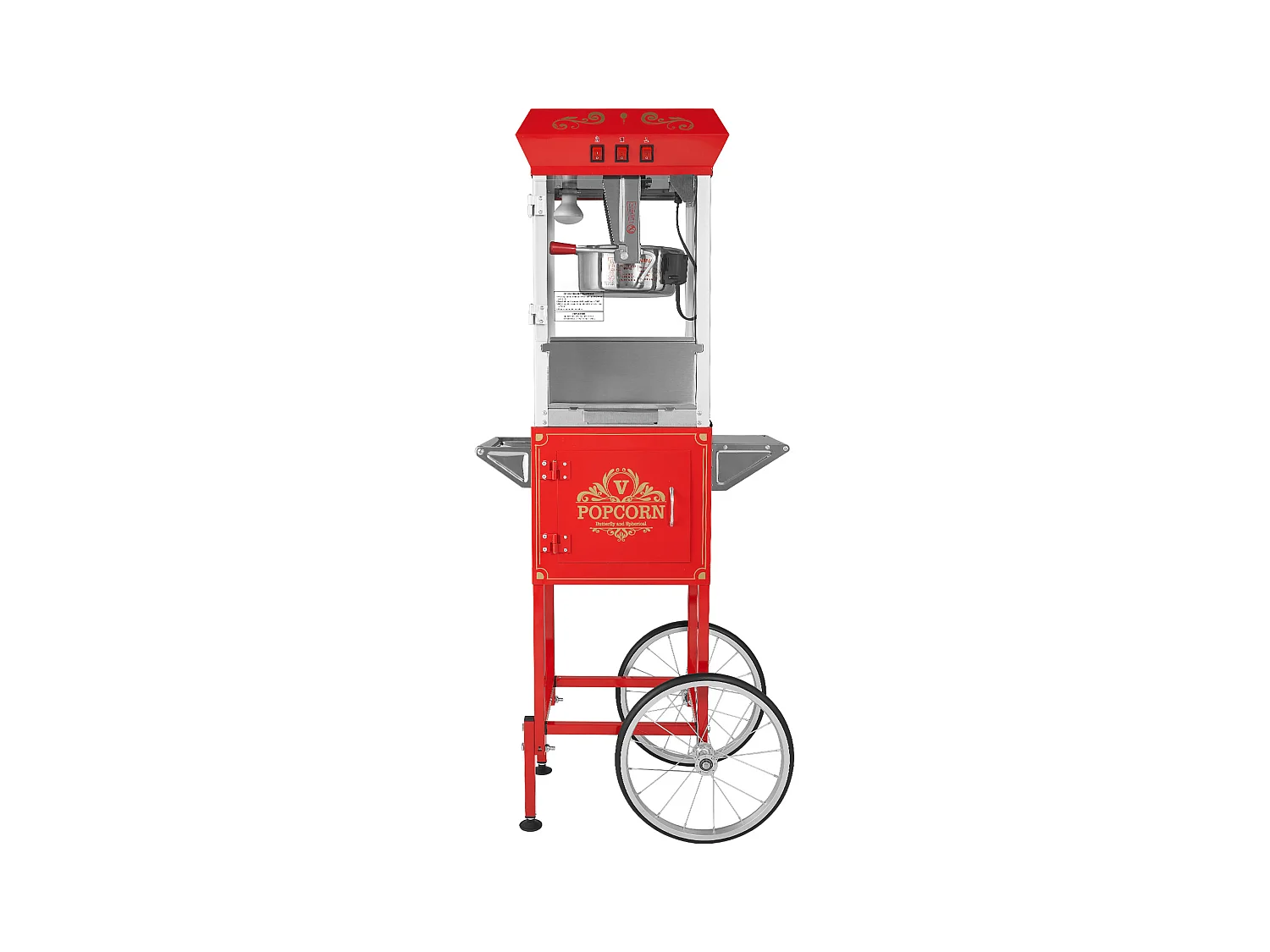 Machine à Pop-Corn SucceBuy Machine à popcorn avec Chariot, 850 W, 8 oz, 48 Tasses, Rouge，610 x 410 x 1 395 mm