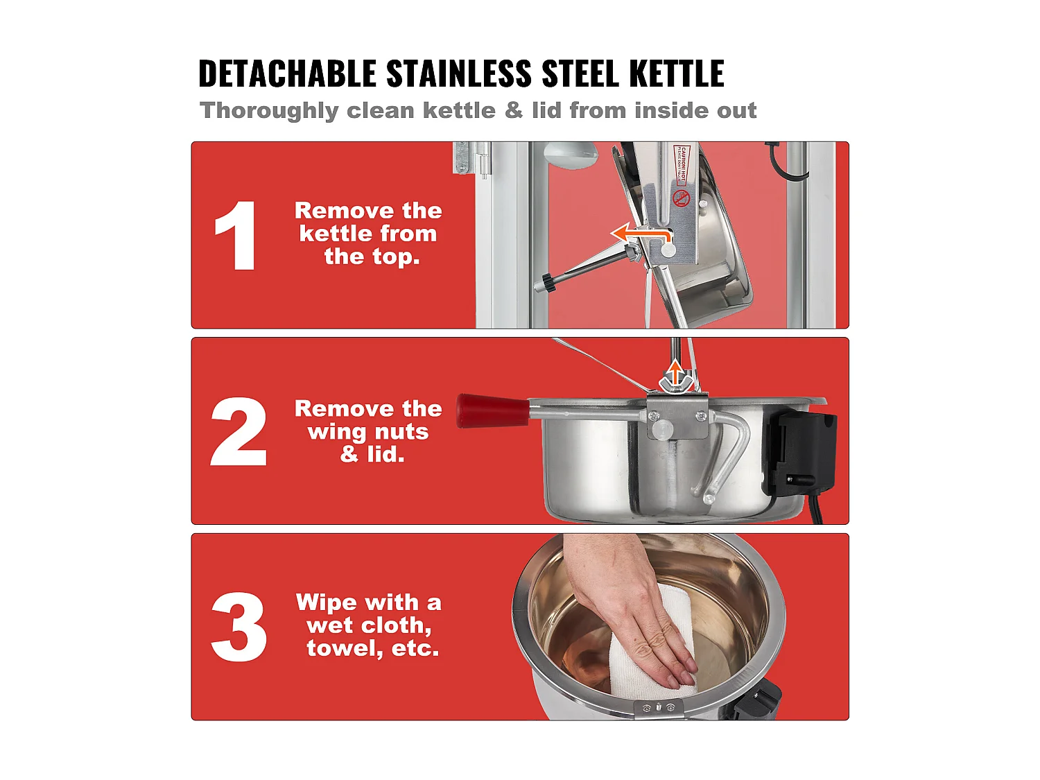 Machine à Pop-Corn 850 W SucceBuy, Machine à Pop-Corn de 227 ml, Permet de Préparer 48 Tasses par lot, Comprend 4 Cuillères, Style Cinéma, Rouge