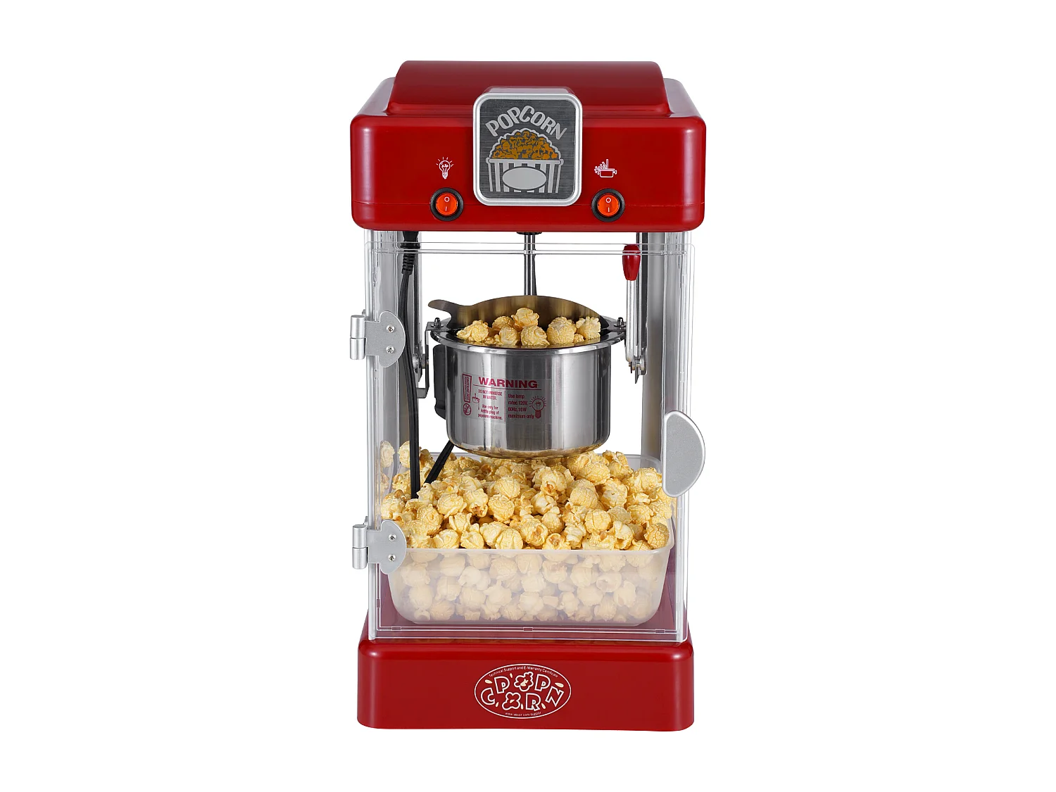Machine à Pop-Corn SucceBuy, Machine à Pop-Corn Kettle Popper de 300 W et 2,5 oz, 4 pintes par lot, Machine à Pop-Corn de Table avec Porte en PP, Rouge