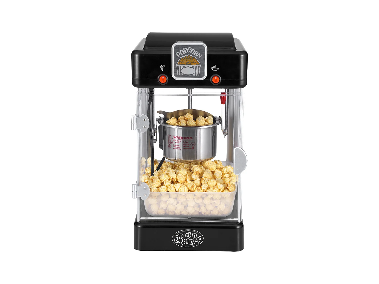 Machine à Pop-Corn SucceBuy, Machine à Pop-Corn 300 W, Machine à Pop-corn de Table avec Porte en PP, Comprend 2 Cuillères et un Plateau, Style Cinéma, Noir