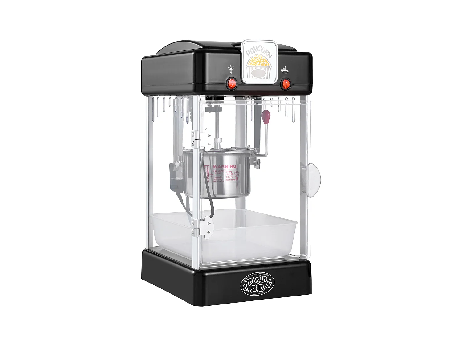 Machine à Pop-Corn SucceBuy, Machine à Pop-Corn 300 W, Machine à Pop-corn de Table avec Porte en PP, Comprend 2 Cuillères et un Plateau, Style Cinéma, Noir