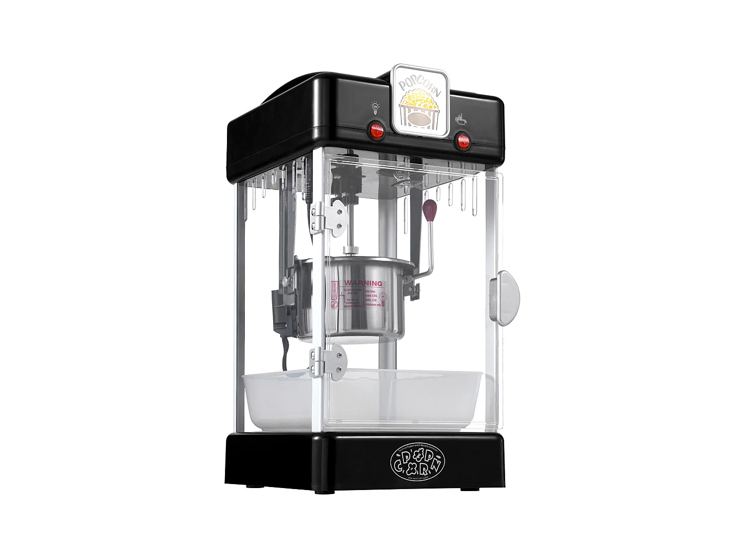 Machine à Pop-Corn SucceBuy, Machine à Pop-Corn 300 W, Machine à Pop-corn de Table avec Porte en PP, Comprend 2 Cuillères et un Plateau, Style Cinéma, Noir