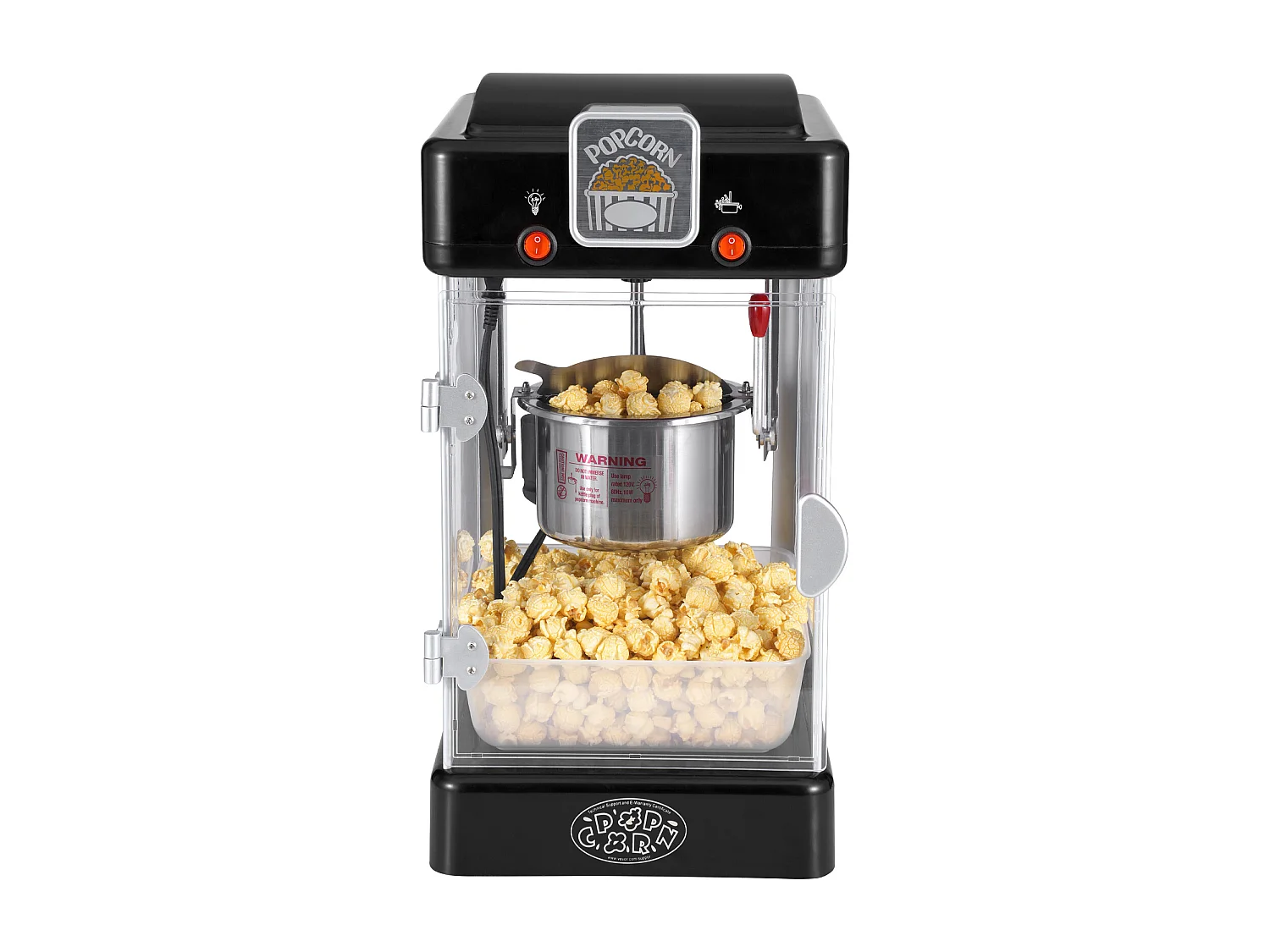 Machine à Pop-Corn SucceBuy, Machine à Pop-Corn 300 W, Machine à Pop-corn de Table avec Porte en PP, Comprend 2 Cuillères et un Plateau, Style Cinéma, Noir