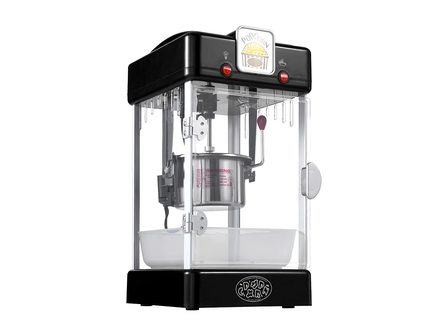 Machine à Pop-Corn SucceBuy, Machine à Pop-Corn 300 W, Machine à Pop-corn de Table avec Porte en PP, Comprend 2 Cuillères et un Plateau, Style Cinéma, Noir