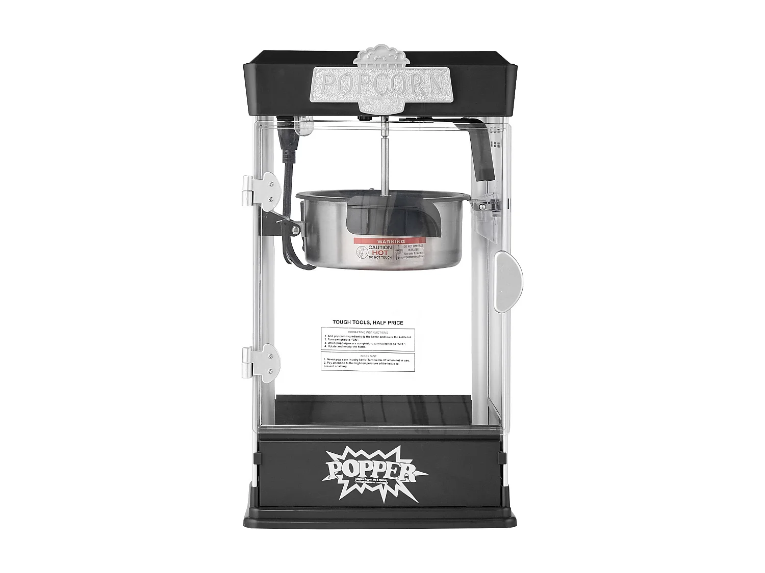 Maszyna Do Popcornu SucceBuy 480 W, Maszyna Do Popcornu 4 oz, 1,5 galona na partię, Maszyna Stołowa z 3 Łyżkami, Styl Kina, Czarny