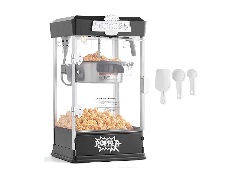 Maszyna Do Popcornu SucceBuy 480 W, Maszyna Do Popcornu 4 oz, 1,5 galona na partię, Maszyna Stołowa z 3 Łyżkami, Styl Kina, Czarny