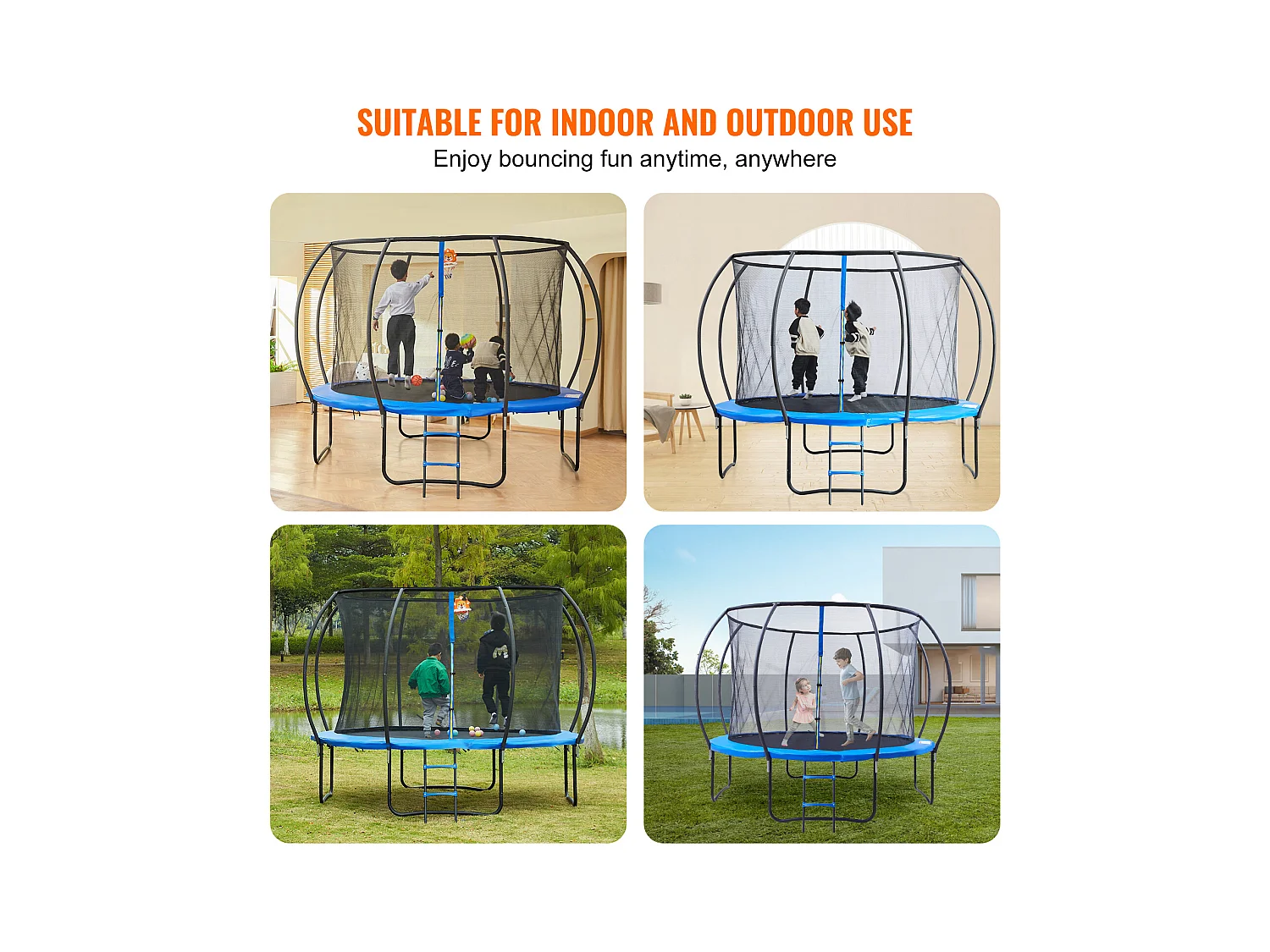 Trampoline Récréatif D'Extérieur SucceBuy,  366 cm pour Enfants avec Filet de Sécurité